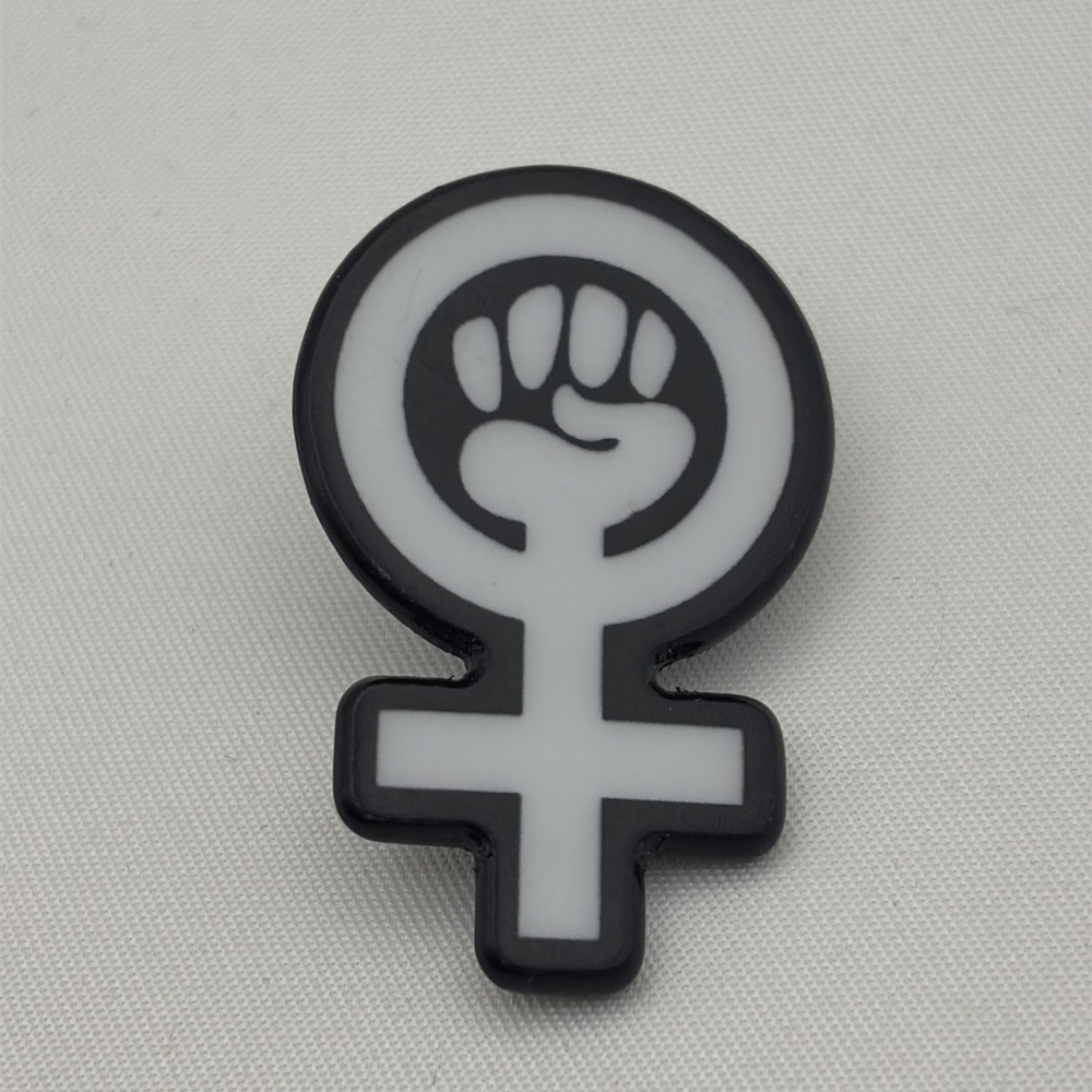 Woman Power Feminist Fist Logo Plastic Lapel Hat Pin